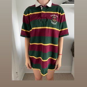 Ralph Lauren Polo Shirt, Burgundy, Green and Gold